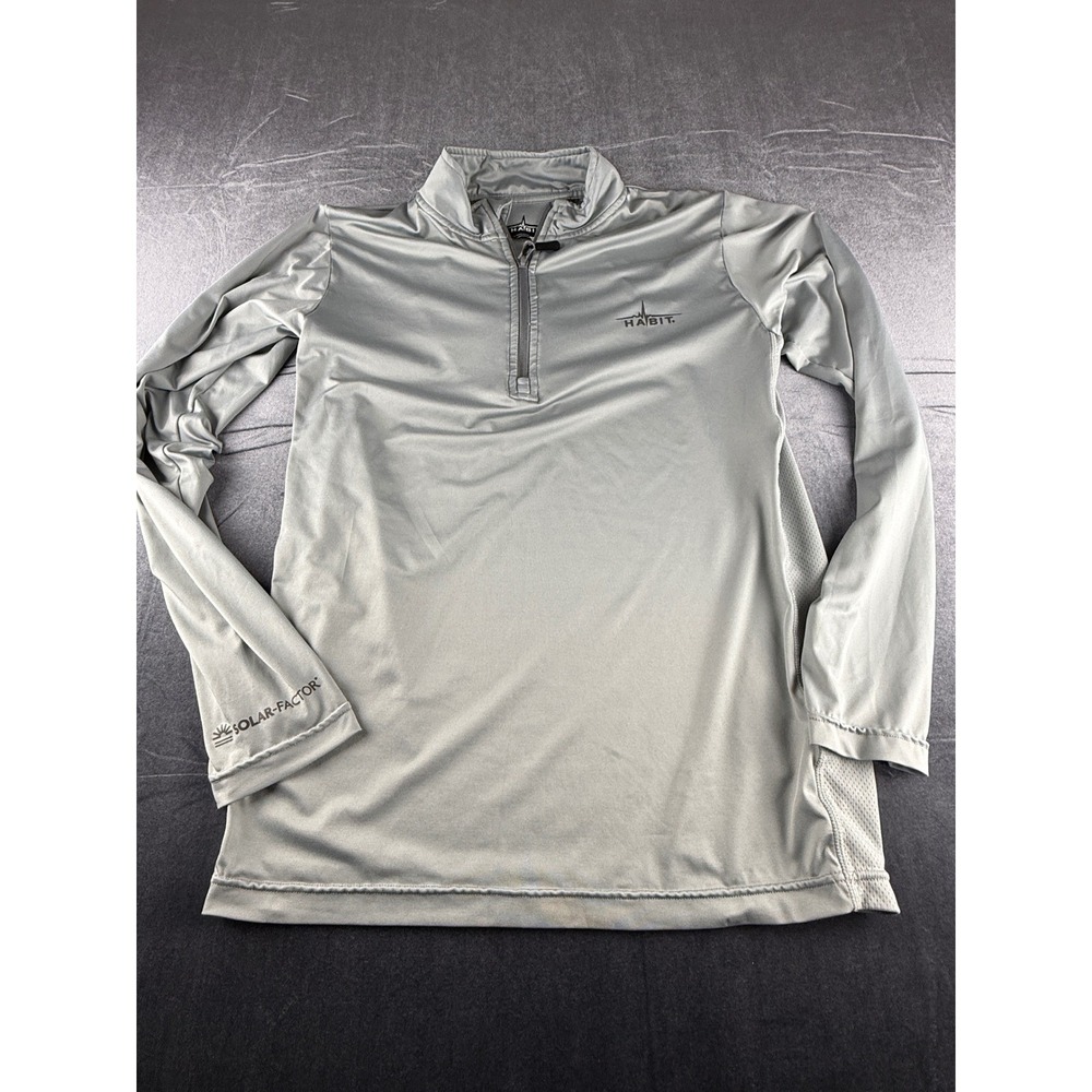 Habit Outdoors Mens Solar Factor UPF 40+ 1/4 Zip Performance Shirt Dusk Gray S